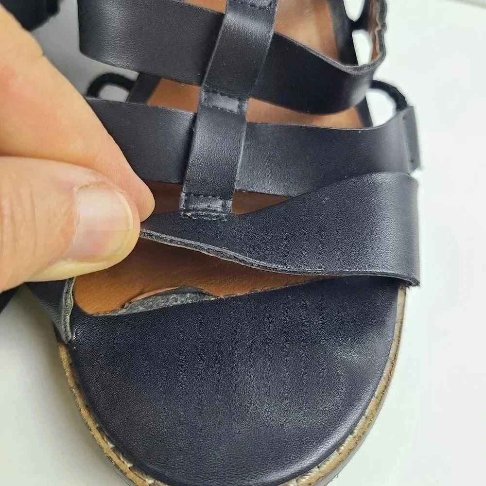 Lucky Brand Jensa black strappy wedge sandal